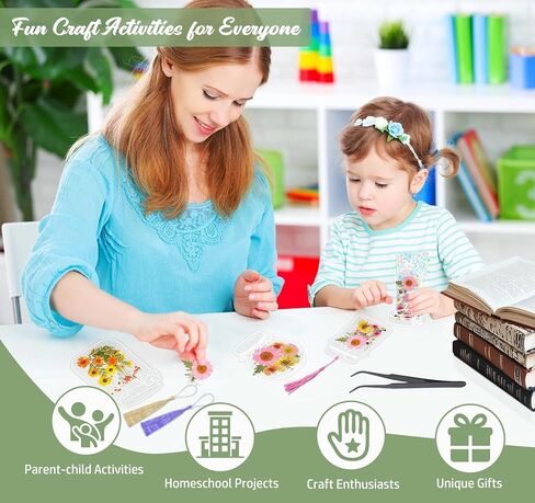 مجموعة صنع الإشارات المرجعية شفافة مكونة من 50 قطعة، مجموعة علامات الكتاب على شكل زهرة مجففة يمكنك صنعها بنفسك، تتضمن إشارات مرجعية واضحة وشرابات ملونة وملقط وعلامات مفتوحة، صفحة إشارة مرجعية كبيرة الحجم مصنوعة يدويًا للنساء in Kuwait