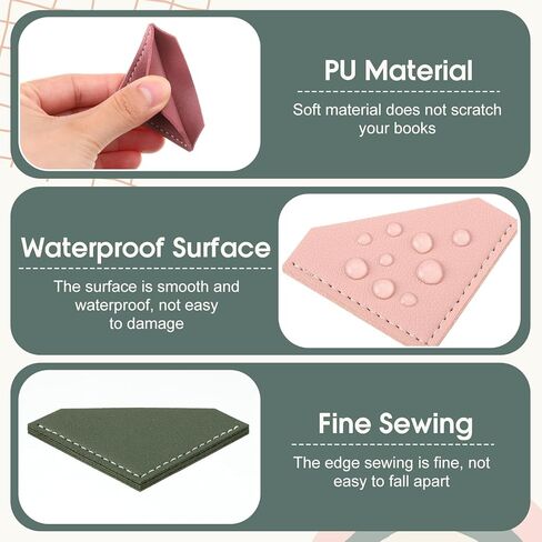 36 Pcs Leather Corner Bookmarks Diamond Shape Handmade Reading Gifts for Women Book Lovers Teachers Students School Office Home Supplies, 6 Colors in Saudi Arabia