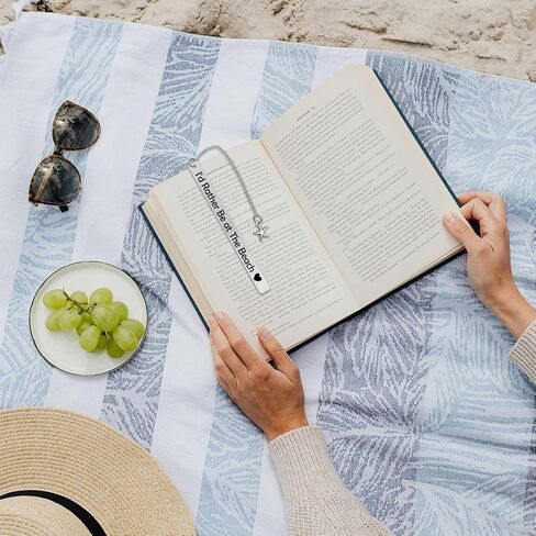 Beach Lover Gifts for Women Bookmark Beach Theme Gifts for Girls Family Friends Sisters Besties Coworkers Student Vacation Gift Birthday Present for Women Friends Metal Bookmark Graduation Present in Saudi Arabia