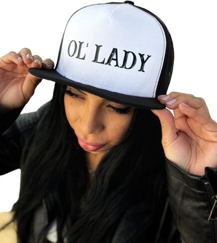 The Drive Clothing "OL' Lady Hat for Men & Women | Funny Offensive Fitted Baseball Cap | Structured Streetwear Hat | Bold Statement Urban Casual Headwear | Black & White in Kuwait