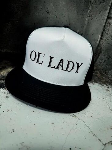 The Drive Clothing "OL' Lady Hat for Men & Women | Funny Offensive Fitted Baseball Cap | Structured Streetwear Hat | Bold Statement Urban Casual Headwear | Black & White in Kuwait
