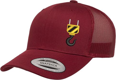 Embroidered Crane Hook Trucker Hat, Adjustable Mesh Snapback Baseball Cap for Men & Women, Casual Outdoor Style in Kuwait