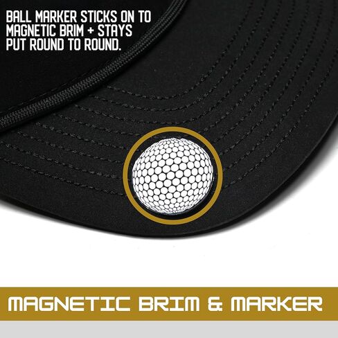 BRIMZ Cotton Golf Hat with Magnetic Brim & Tee Holder - Snapback Golf Cap for Men & Women - Magnetic Brim for Ball Marker in Saudi Arabia
