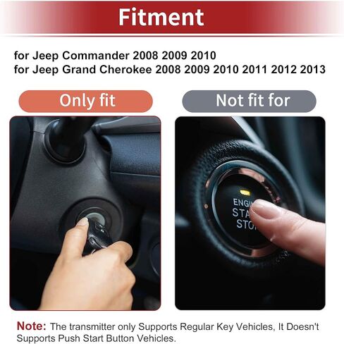 ACROPIX M3N5WY783X مفتاح التحكم عن بعد للدخول بدون مفتاح Fob لسيارة Jeep Grand Cherokee 2009-2013 لسيارة Jeep Commander 2008-2010 433 ميجا هرتز مجموعة مفاتيح التحكم البديلة في السيارة DIY أداة 6 أزرار سوداء in Saudi Arabia