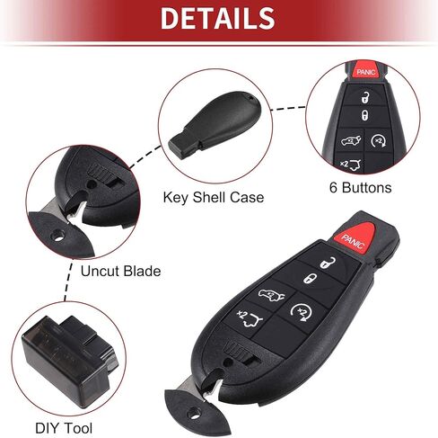 ACROPIX M3N5WY783X مفتاح التحكم عن بعد للدخول بدون مفتاح Fob لسيارة Jeep Grand Cherokee 2009-2013 لسيارة Jeep Commander 2008-2010 433 ميجا هرتز مجموعة مفاتيح التحكم البديلة في السيارة DIY أداة 6 أزرار سوداء in Saudi Arabia