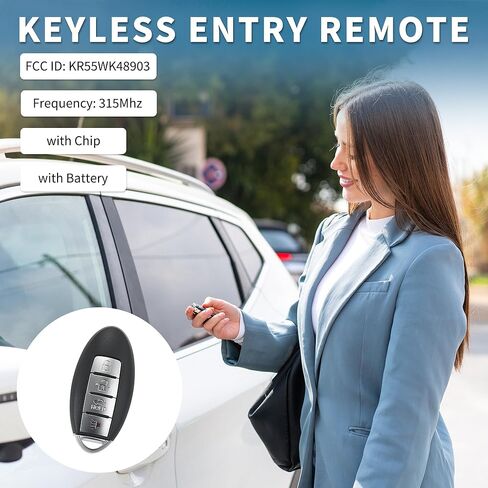 Keyless Entry Remote for Nissan Altima 2007-2012 315Mhz KR55WK48903 4 Button Reusable | Control Replacement Car Key Fob 1 Pcs for Nissan Maxima 2009-2014 in Saudi Arabia