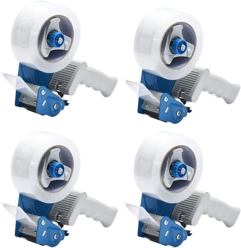 3-Inch Heavy Duty Packaging Tape Gun 4 Pcs Packing Tape Dispenser Gun Non Slip Silicone Handle Portable for Packing Boxes & Moving Box Sealing(Without Tape) in Kuwait