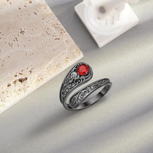 Gothic Skull Spoon Ring 925 Sterling Silver Skull Thumb Rings Skeleton Jewelry Gifts for Women in Kuwait