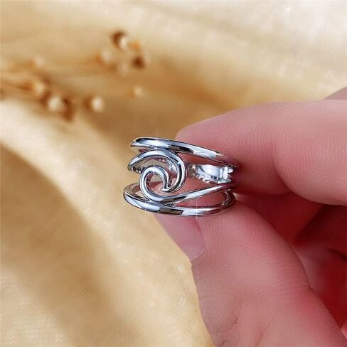 1pc Minimalist Geometric Wave Women's Ring Stylish Everyday Wear Personalized Gifts for Her Elegant Charm and Graceful Sophistication Unique Fashion Accessory Perfect in Saudi Arabia