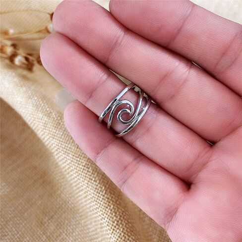 1pc Minimalist Geometric Wave Women's Ring Stylish Everyday Wear Personalized Gifts for Her Elegant Charm and Graceful Sophistication Unique Fashion Accessory Perfect in Saudi Arabia