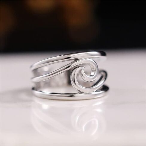 1pc Minimalist Geometric Wave Women's Ring Stylish Everyday Wear Personalized Gifts for Her Elegant Charm and Graceful Sophistication Unique Fashion Accessory Perfect in Saudi Arabia
