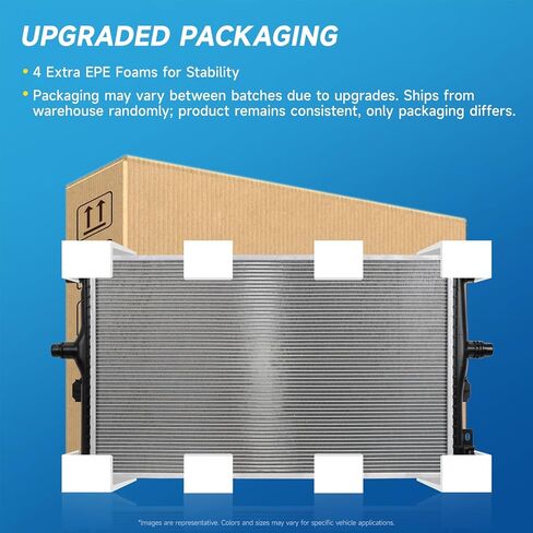 RAYTEN Aluminum Radiator Compatible with TOYOTA TUNDRA 4.7 V8 2000-2003, AB 32mmAT6.5mm Replaces Radiator CU2321 in Kuwait