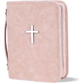 Vegan Leather Bible Cover Case, Bible Bag with Phone Pocket, Bible Case for Men Women, Christian Gift Box Packaging (Pink) in Kuwait