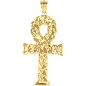 غرامة 14 ك الذهب الأصفر المصرية عنخ الصليب قلادة قلادة in Kuwait