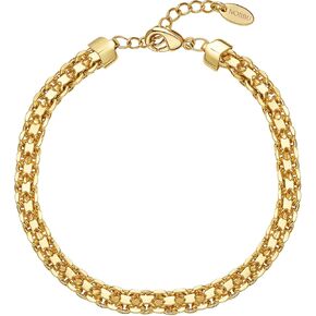 NORBU 18K Gold Plated Bracelet for Women, 5mm Star Link Chain Bracelet for Women, Womens Gold Bracelet Radiant Star Link Chains Minimalist Jewelry Gift for Her in Kuwait