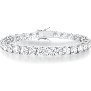 Gemsme Tennis Bracelet for Women Men, White/Yellow Gold Plated 5mm Round Cubic Zirconia Classic Tennis Bracelet(6-8inch) in Saudi Arabia