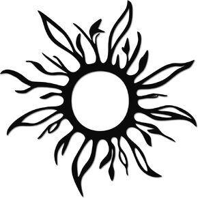 JEWLOVE Metal Sun Wall Art Decor - Sun Decorations for Indoor Outdoor, Fire Themed Sun Decor for Home, Fire Decor Gift 12"x12" in Kuwait