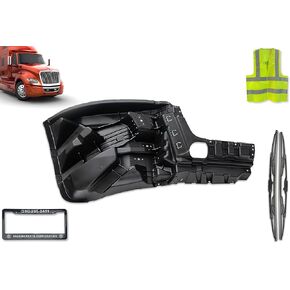 KOZAK Inner Reinforcement Bumper Corner (Passenger Right Side) Compatible with International LT625 PLUS Logo, 2x 22" Windshield wipers, Frame License Plate and Kozak Reflective Vest in Kuwait