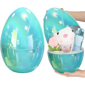 Blue 12 Inch Jumbo Metallic Easter Eggs Iridescent Extra Large Empty Oversize Fillable Plastic Eggs Adult Party Toys for Gift Baskets Surprise Giant Egg Easter Egg Hunt Spring Decor in Kuwait