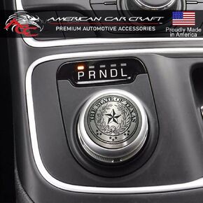 American Car Craft Dial Shifter Trim Plates Etched Brushed Stainless - Fits Chrysler 300/200/Pacifica & Voyager, Dodge Ram 1500, Rebel & RAM 2500, Dodge Durango | Etched Texas Star in Kuwait