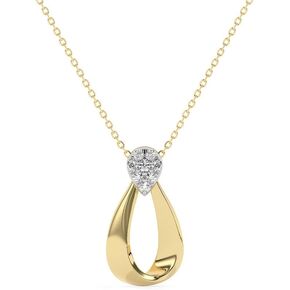 HYOU Gilt 1/8 Carat Lab Grown Diamond Necklace for Women, 925 Sterling Silver Necklace with 14K Gold Vermeil, Hypoallergenic 925 Sterling Silver Jewelry for Christmas, Anniversary & Birthday Gift in Kuwait