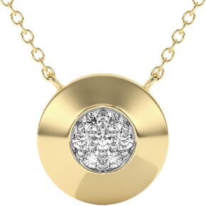 Disc Cluster 1/20 Carat Lab Grown Diamond Necklace for Women, 925 Sterling Silver Necklace with 14K Gold Vermeil, Hypoallergenic 925 Sterling Silver Jewelry for Christmas, Anniversary & Birthday Gift in Kuwait