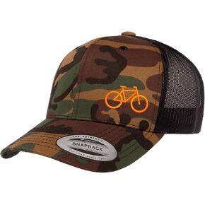 Embroidered Bicycle Silhouette Trucker Hat – Adjustable Snapback Mesh Baseball Cap for Men & Women in Kuwait