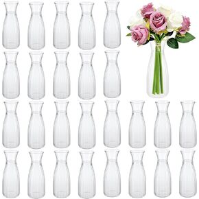 24 عبوة من المزهريات البلاستيكية، مزهرية بلاستيكية صغيرة بحجم 6.7 بوصة مزهريات أكريليك شفافة لتزيين حفلات الزفاف المنزلية in Kuwait