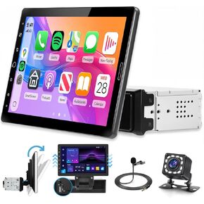 Single Din Car Stereo Touchscreen with CarPlay and Android Auto, Rimoody 9 Inch Detachable Radio with Mirror Link/1080P/EQ Audio/SWC/Bluetooth/FM/TF/USB/AUX +Backup Camera+MIC in Saudi Arabia