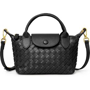 محافظ جورين المنسوجة يدويًا للنساء، حقيبة صغيرة تمر بالجسم. حقيبة بمقبض علوي، محفظة صغيرة من الجلد النباتي المضفر in Kuwait