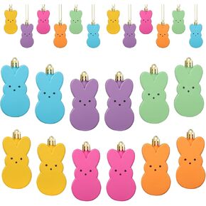 12 قطعة من زخارف أرنب عيد الفصح المعلقة، زخارف أرنب ملونة لتزيين الأشجار، زخارف معلقة لشجرة عيد الفصح للمنزل والمدرسة وديكور الحائط in Kuwait