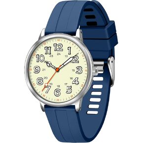 ساعة انالوج للرجال من Asan Ge - مقاومة للماء حتى 3ATM، قرص مضيء 24 ساعة، زجاج معدني مقاوم للخدش، حركة كوارتز يابانية، حزام سيليكون مريح - مثالية للارتداء اليومي والعمل والأنشطة الخارجية in Kuwait