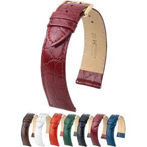 Hirsch Crocograin Bonded Crocodile Leather Watch Strap - 12mm, 13mm, 14mm, 15mm, 16mm, 17mm, 18mm, 19mm, 20mm, 22mm - Length - Attachment Width/Buckle Width - Quick Release Watch Band in Kuwait