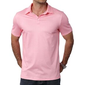 Men's Golf Polo Shirts Short Sleeve Moisture Wicking Dry Fit Performance Print Patterns Collared Polo Shirt in Kuwait