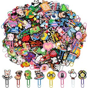 Cute Paper Clips, 40Pcs Random Paper Clips Bulk Colorful Fancy Metal Paperclips Funny Desk Decoration Bookmarks Clamp Cool Book Binder Clip Planner Clip for Paperwork Office Supplies Book Club Gifts in Kuwait