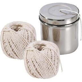 خيوط مطبخ مع موزع من الفولاذ المقاوم للصدأ، عبوتين من خيوط الطبخ بطول 216 قدم، خيوط جزار من القطن الطبيعي مقاس 2 مم للحوم والديك الرومي والشواء واستخدام المطبخ، خيوط جزار سحب مركزية للطهي in Kuwait