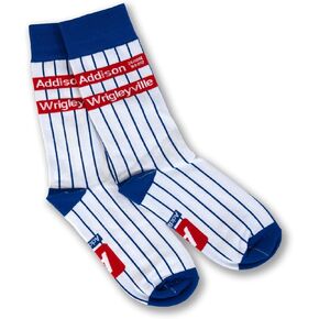 Addison Wrigleyville Pinstripe Dress Socks Chicago Cubs Themed | Chicago Baseball Socks | Chicago Gift in Saudi Arabia
