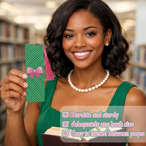 30 مجموعة من الإشارات المرجعية للسيدات باللونين الوردي والأخضر مع شرابات، هدايا أخت جميلة أمريكية أفريقية للنساء، هدايا لحفلات الأخوة، إكسسوارات القراءة لمحبي الكتب in Kuwait