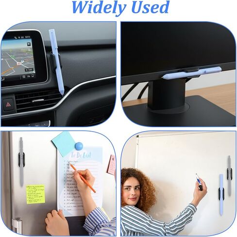 50 Pcs Adhesive Pencil Holders for Desk and Wall, Silicone Marker Organizer for Clipboard Reusable Teacher Supplies for Classroom School Office Desk Accessories (Black) in Kuwait