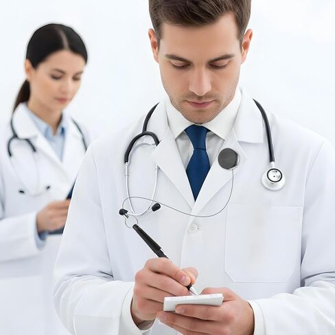 4 Pcs Retractable Pen Holder, Heavy Duty Retractable Pull Pen Pencil Holder with 24" Steel Wire Elastic Silicone Ideal Grip for Carpenters Nurses Waitresses Office Workers in Kuwait