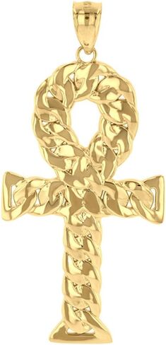 غرامة 14 ك الذهب الأصفر المصرية عنخ الصليب قلادة قلادة in Kuwait