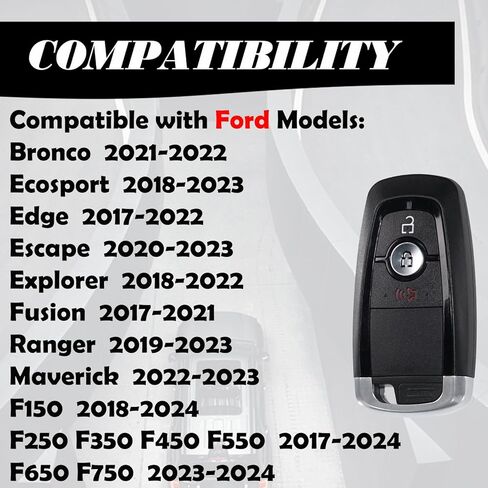 MechanMagic Key Fob Replacement Fits for Ford Bronco Ecosport Edge Escape Explorer Fusion Ranger Maverick F150 2018 2019-2021 2022 2023 2024 F250 F350 F450 F550 F650 F750 Keyless Entry Remote Control in Saudi Arabia