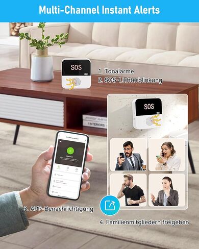 زر الاتصال اللاسلكي - زر الذعر فقط، يلزم وجود محور WiFi ذكي - بدون رسوم شهرية، زر تنبيه الطوارئ لكبار السن في المنزل in Kuwait