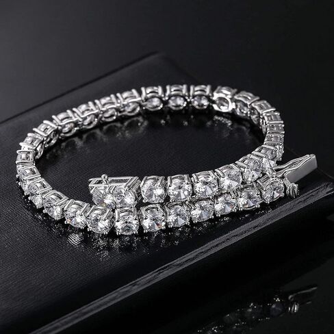MDFUN Tennis Bracelet for Women 3mm Cubic Zirconia 18K White Gold/Yellow Gold Plated in Saudi Arabia