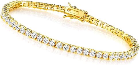MDFUN Tennis Bracelet for Women 3mm Cubic Zirconia 18K White Gold/Yellow Gold Plated in Saudi Arabia