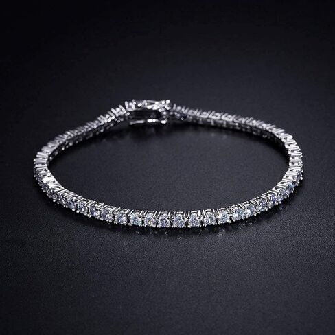 MDFUN Tennis Bracelet for Women 3mm Cubic Zirconia 18K White Gold/Yellow Gold Plated in Saudi Arabia