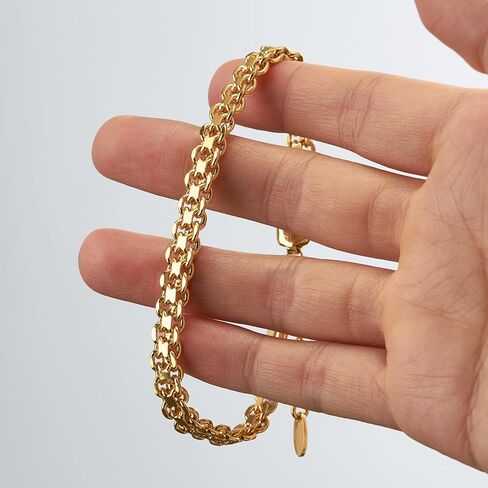 NORBU 18K Gold Plated Bracelet for Women, 5mm Star Link Chain Bracelet for Women, Womens Gold Bracelet Radiant Star Link Chains Minimalist Jewelry Gift for Her in Saudi Arabia