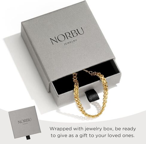 NORBU 18K Gold Plated Bracelet for Women, 5mm Star Link Chain Bracelet for Women, Womens Gold Bracelet Radiant Star Link Chains Minimalist Jewelry Gift for Her in Saudi Arabia