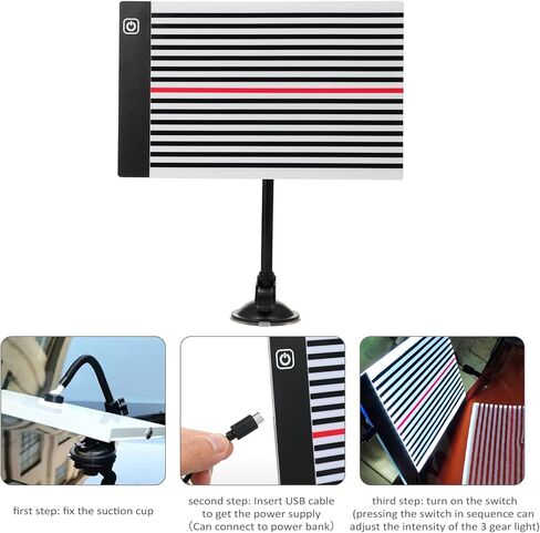 Shkalacar Dent Repair Line Reflector Board, Paintless Reflector Line Board Dent Finder Lamp Car Repairing Accessory Dent Detector, Automotive Dent Fix Tools Dent Panel Striped Light Board for Car Body in Saudi Arabia