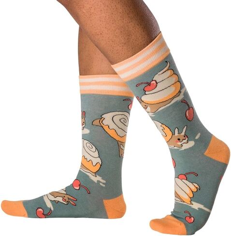 FootClothes Woodland Whimsy Cute Forest Critters Crew Socks Adult Unisex OSFM in Saudi Arabia